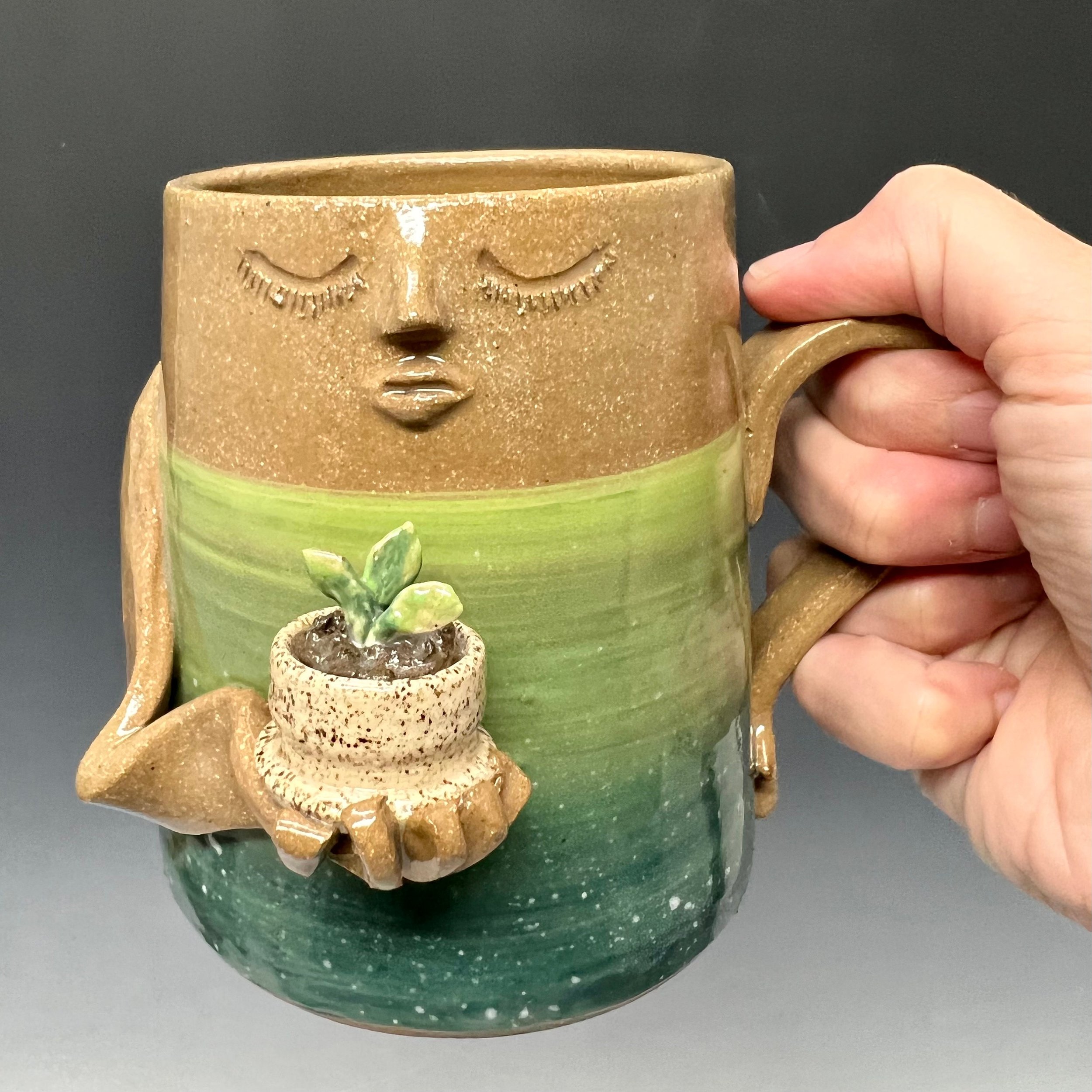 Green Lefty Plant Lady Mug