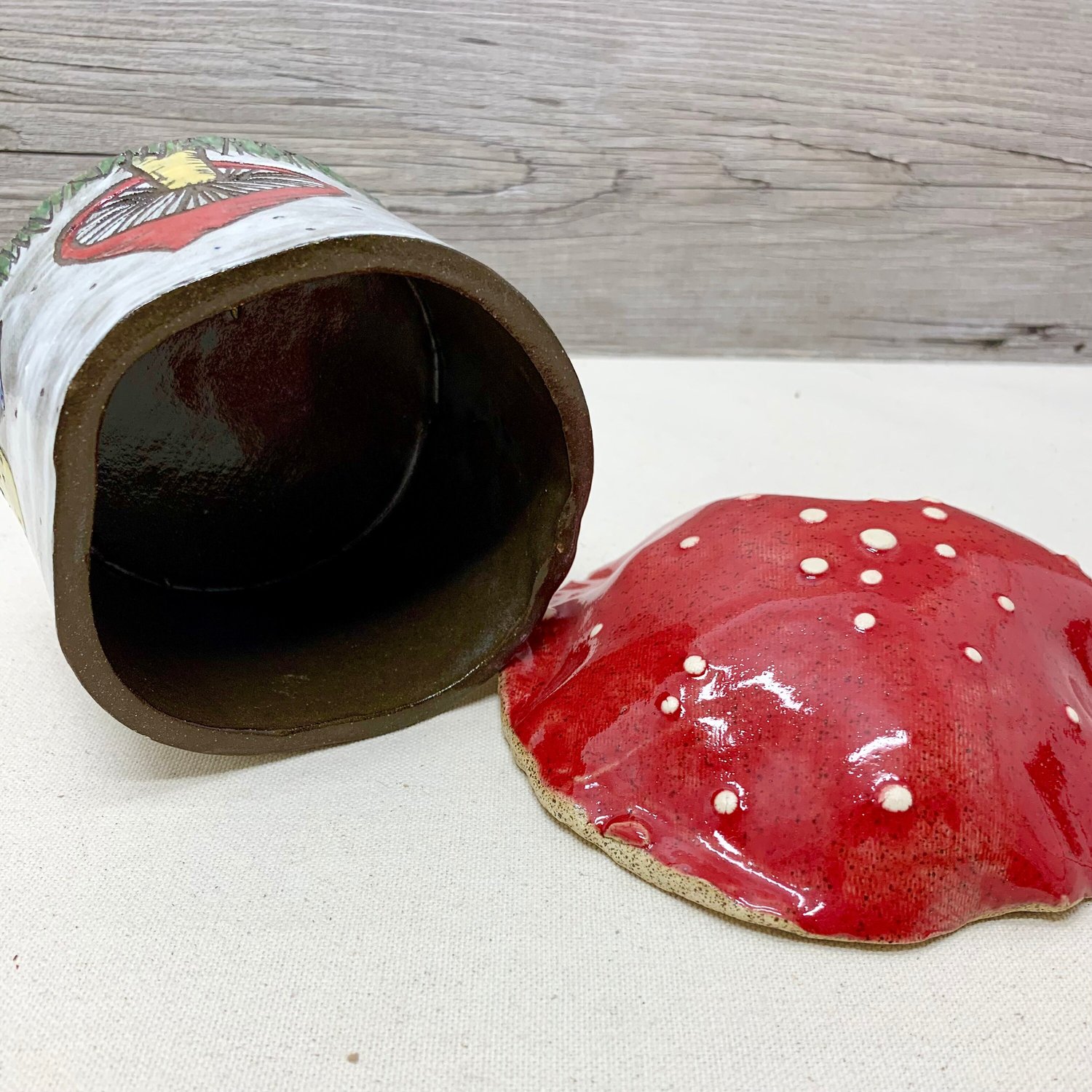 Large Mushroom Jar #3 — Carved In Mud Studios