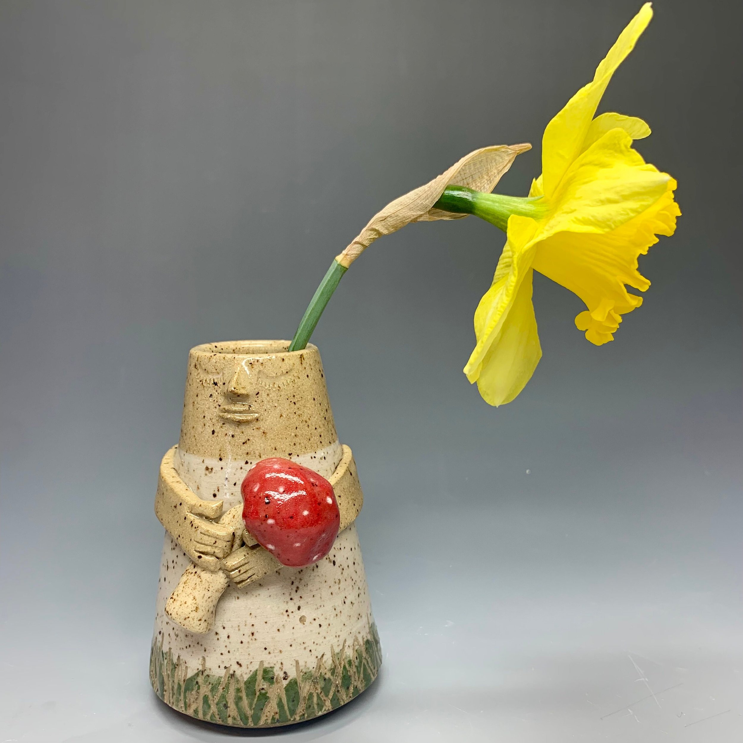 Large Meadow Lady Mushroom Vase