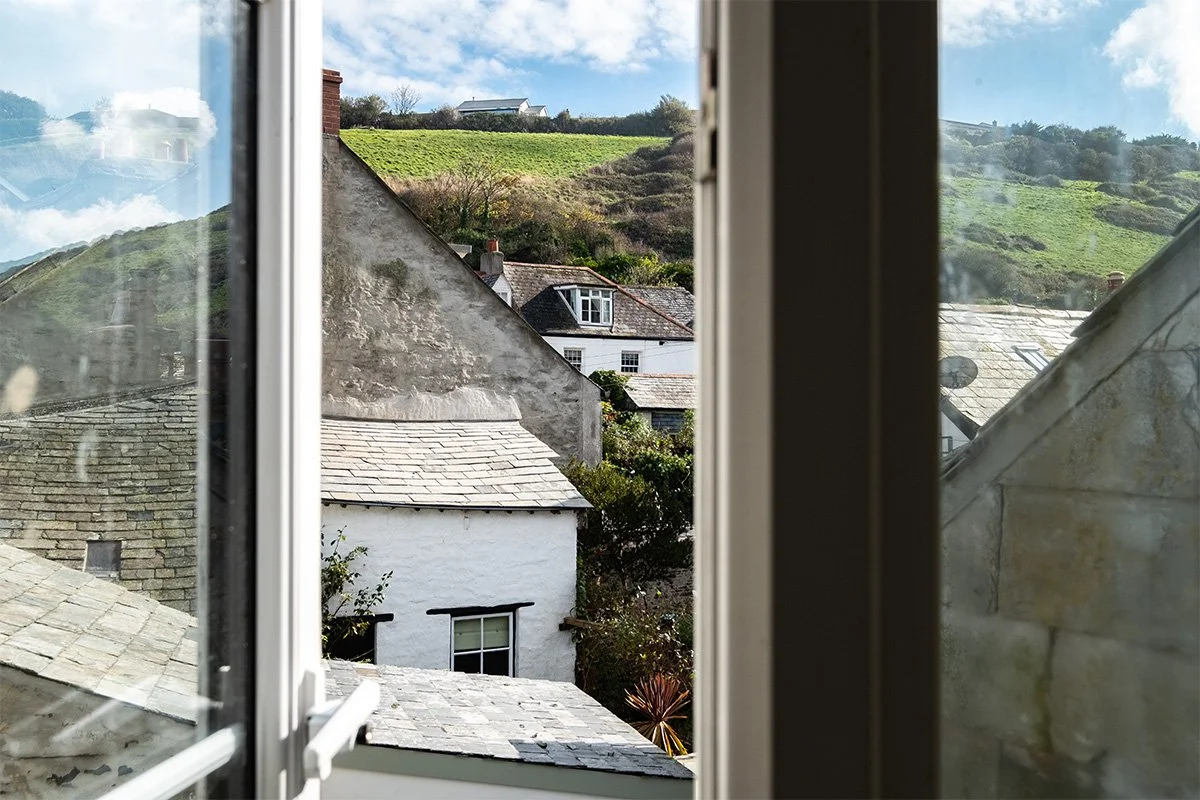 view from the window of mobray in Port Isaac