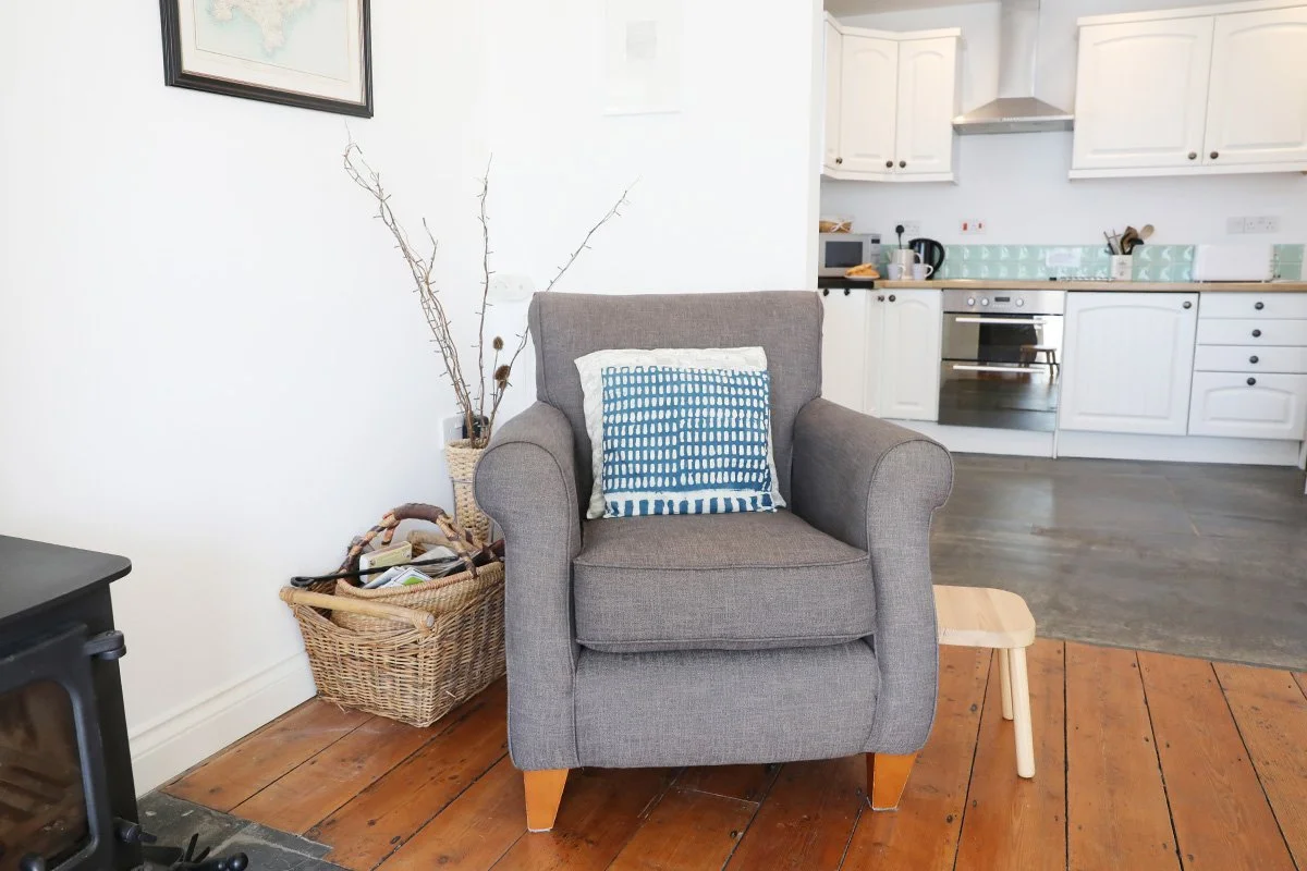 arm chair at stowaway holiday let in Port Isaac