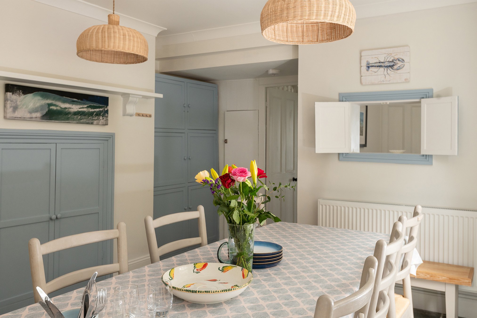 living dining room at bellevue in Port Isaac 
