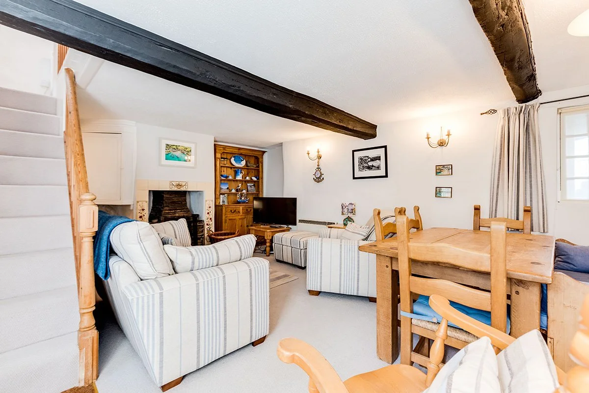 cosy lounge in temple cottage, port isaac, cornwall