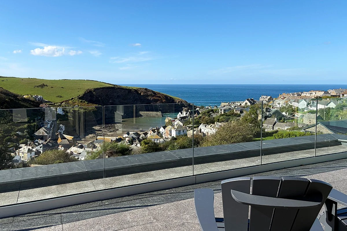 view from the balcony at pebblestones self catering holiday accommodation overlooking port isaac, cornwall 