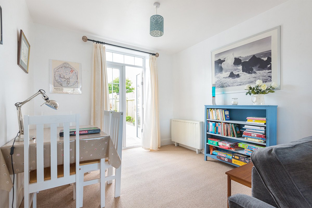 open plan living area at tregenna holiday let in Port Isaac