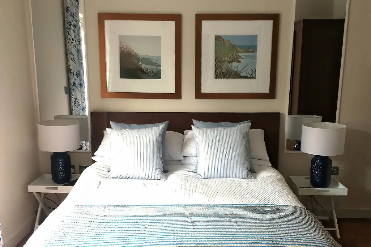 bedroom at number 9 castle rock in Port Isaac