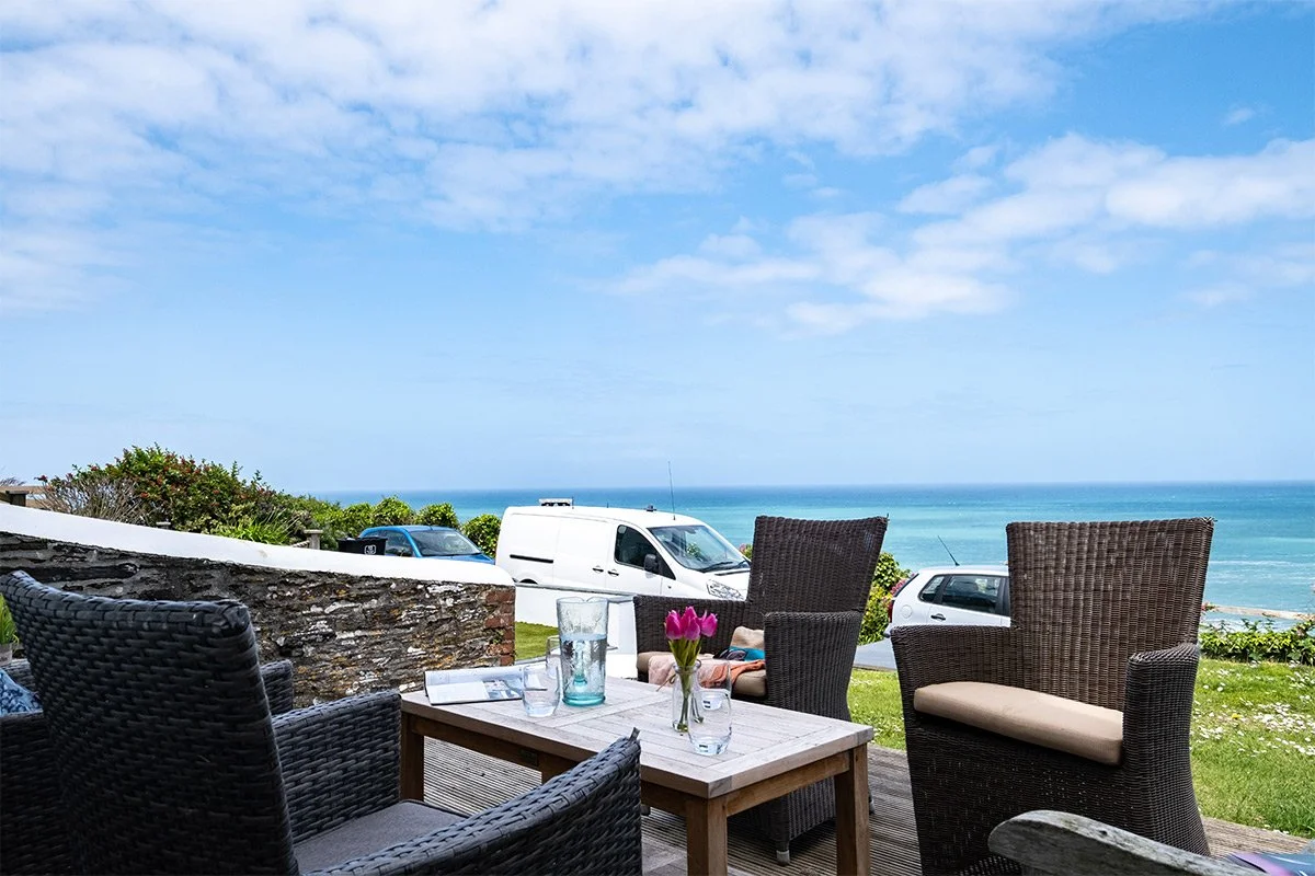 front terrace at bellevue in Port Isaac