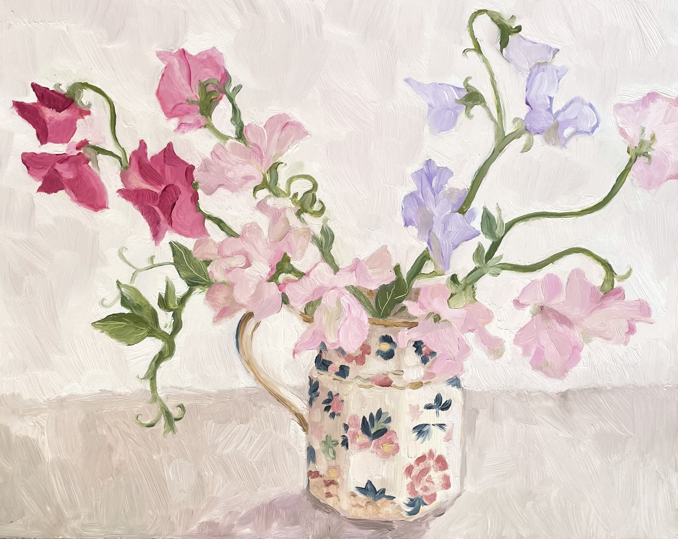 Sarah Blomfield, Sweet Peas in a Masons Ironstone Jug, 73155.jpg