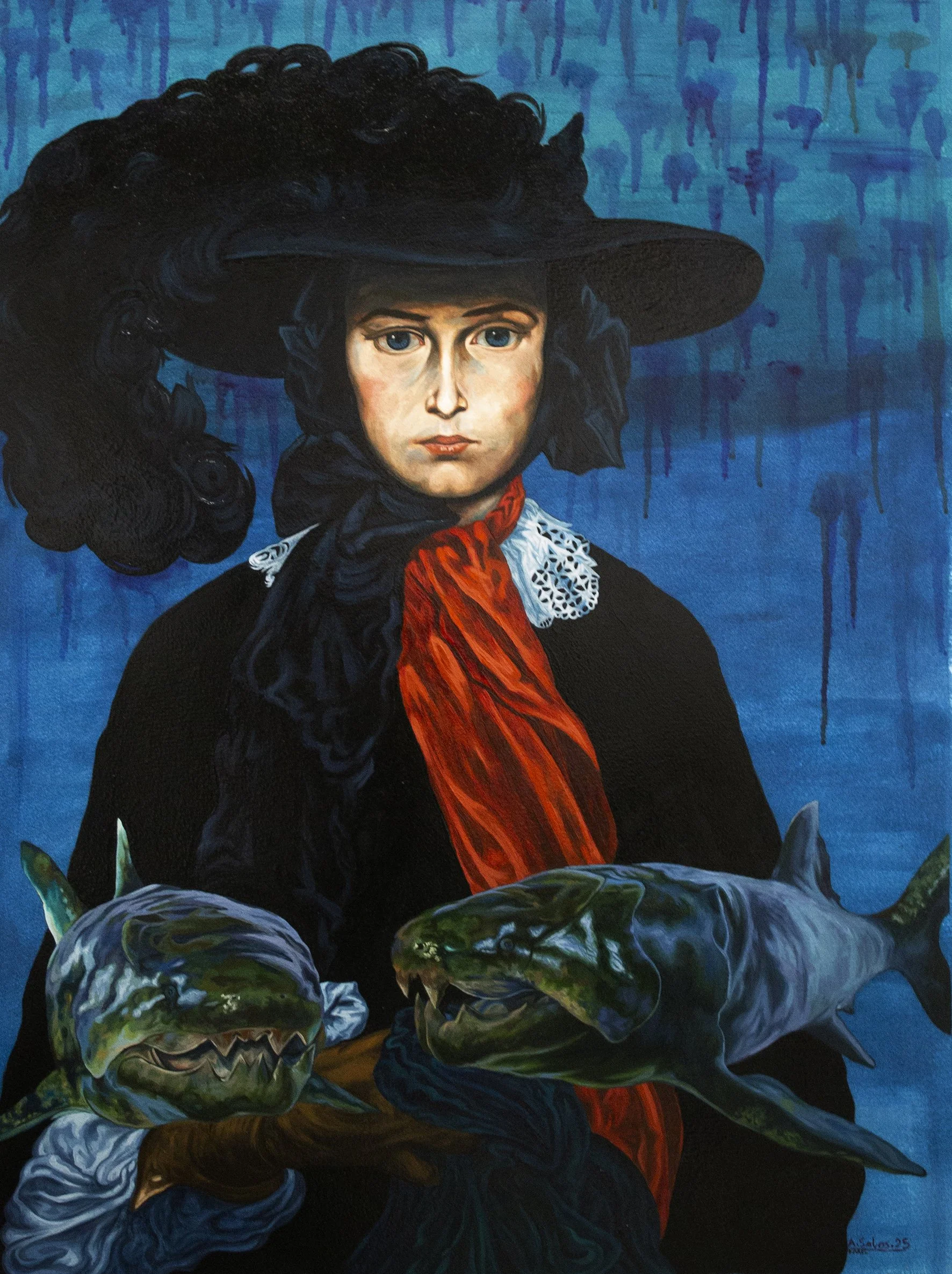 Andrew Sales, Woman with Dunkleosteus, 73648.jpg