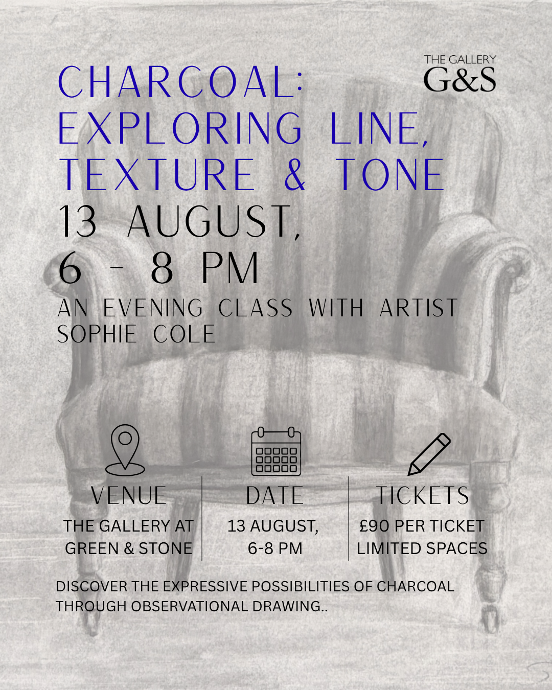 Charcoal: Exploring Line, Texture & Tone with Sophia Cole