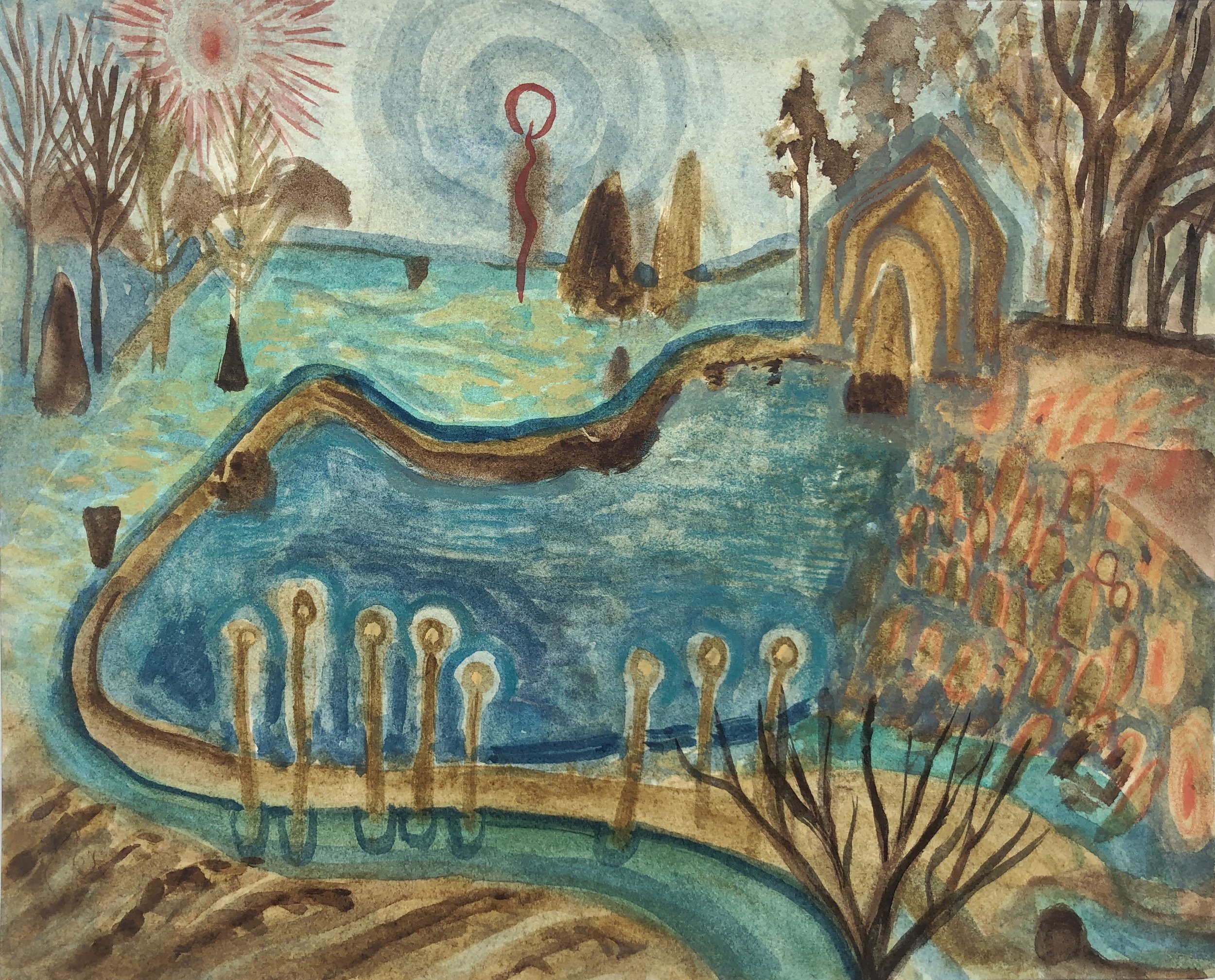 BETWEEN WORLDS | Watercolour and Egg Tempera on Paper | 28 x 23 cm | £350