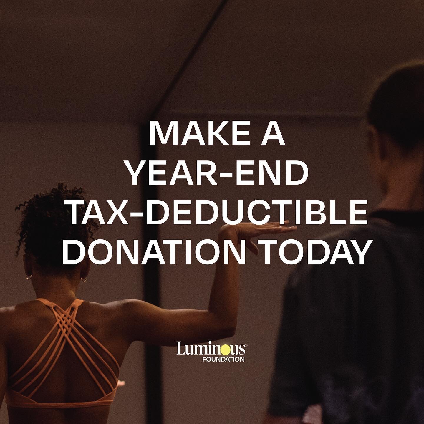 The Luminous Foundation is spreading the joy of dance! 

Make a year-end, tax-deductible donation today and sponsor and unforgettable weekend for a young dancer or dance studio ✨