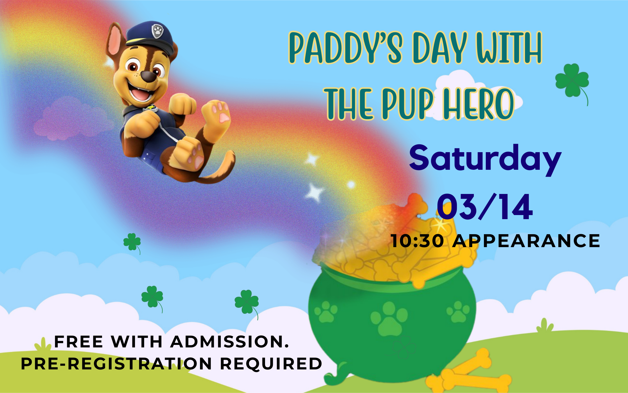 🍀 St. Pawdy Day Party with Pup Hero! 🍀