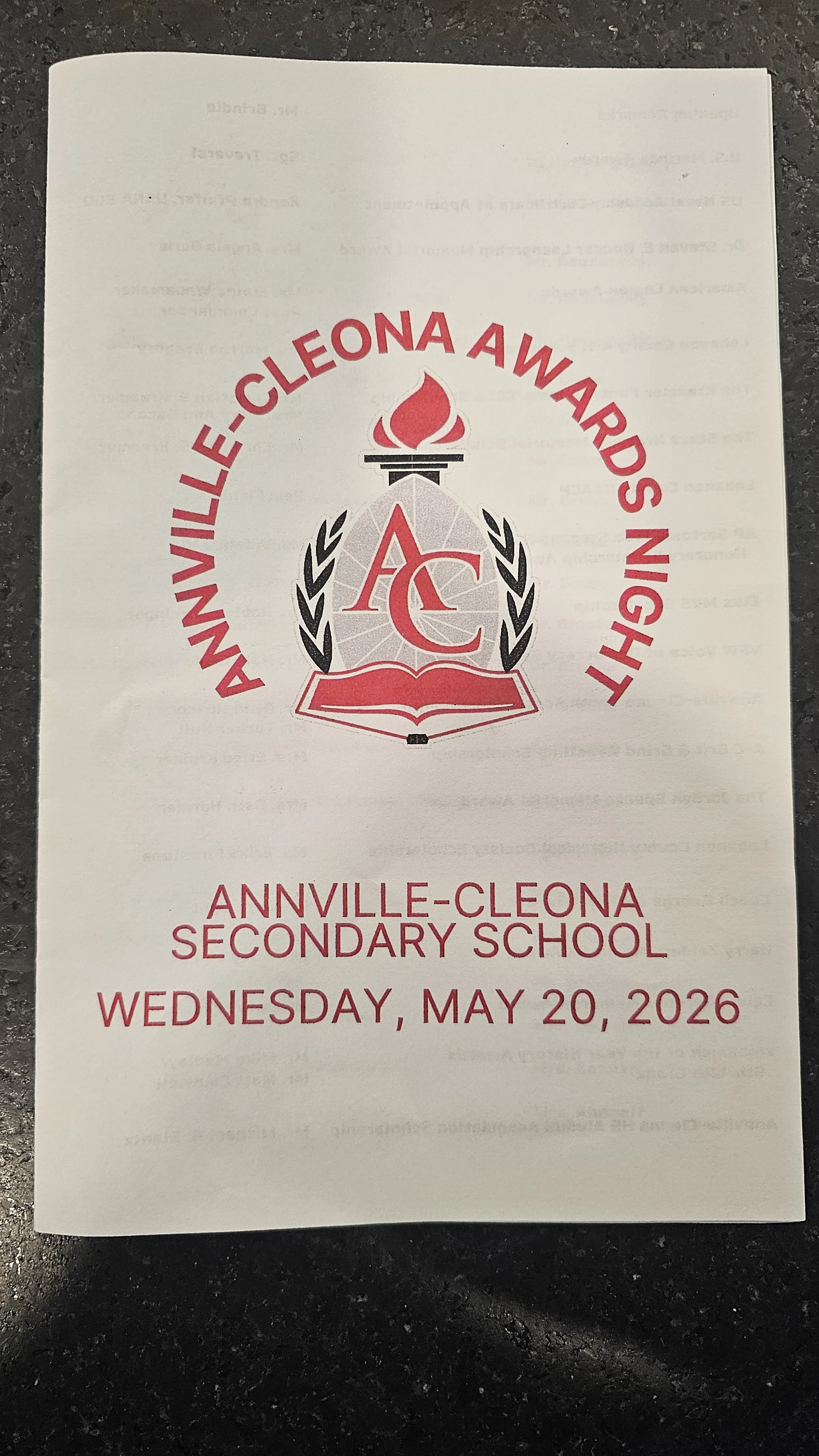 Annville-Cleona HS Senior Awards Night, Tuesday May 19th