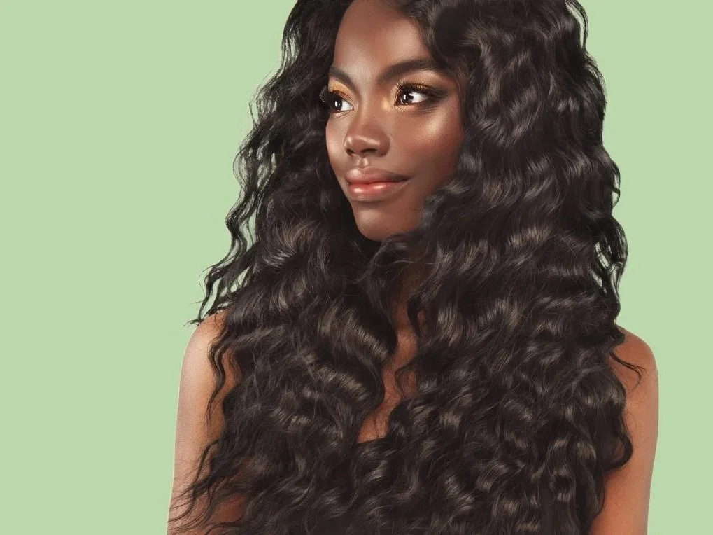 woman blow out wash extensions