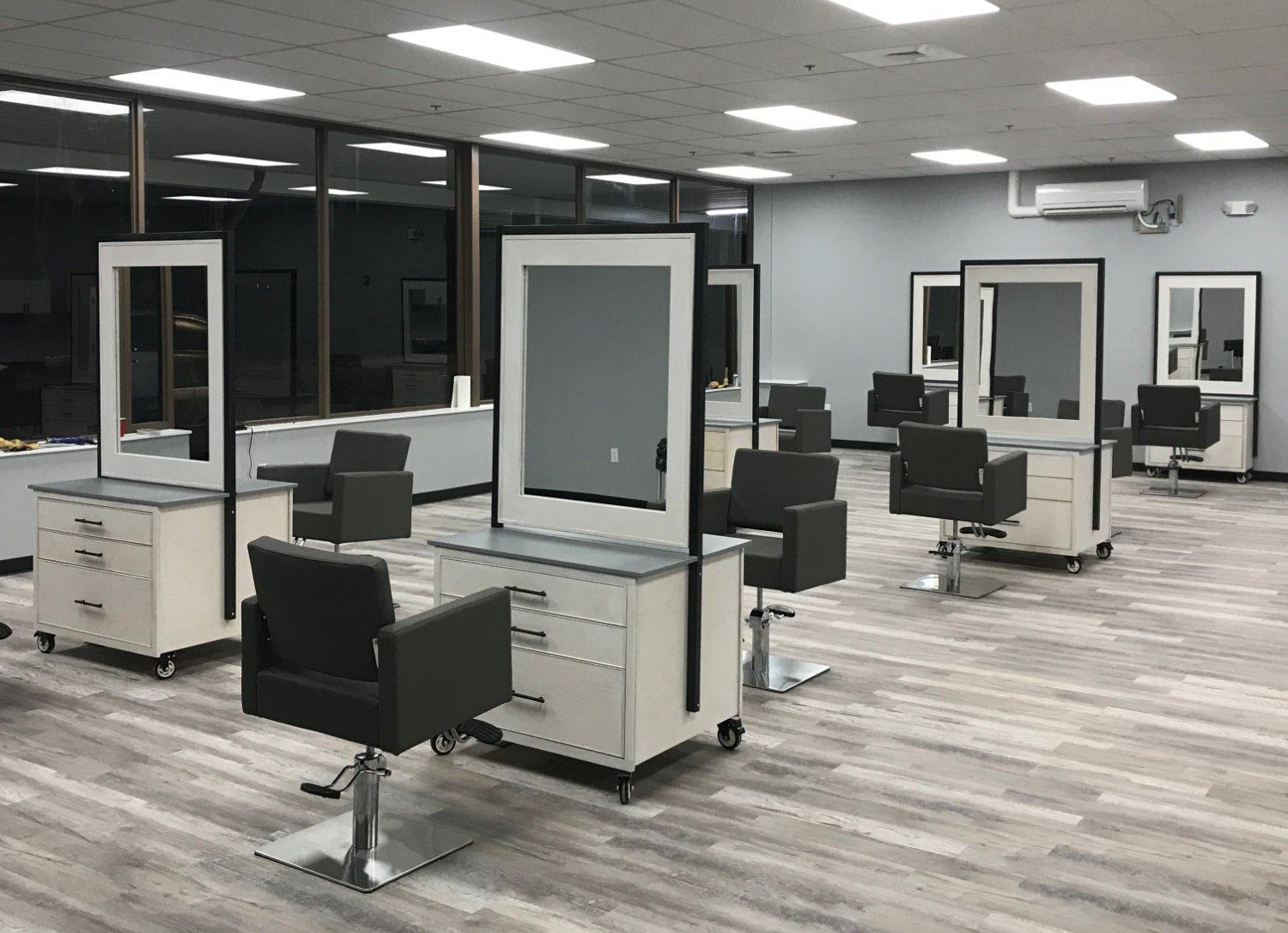 Double-sided Salon Stations for Paragon Salon &amp; Spa