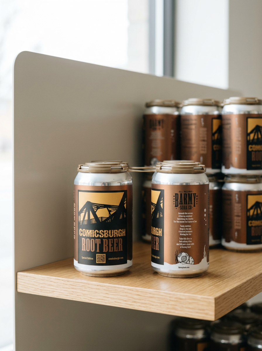 ComicsBurgh Barmy Root beer