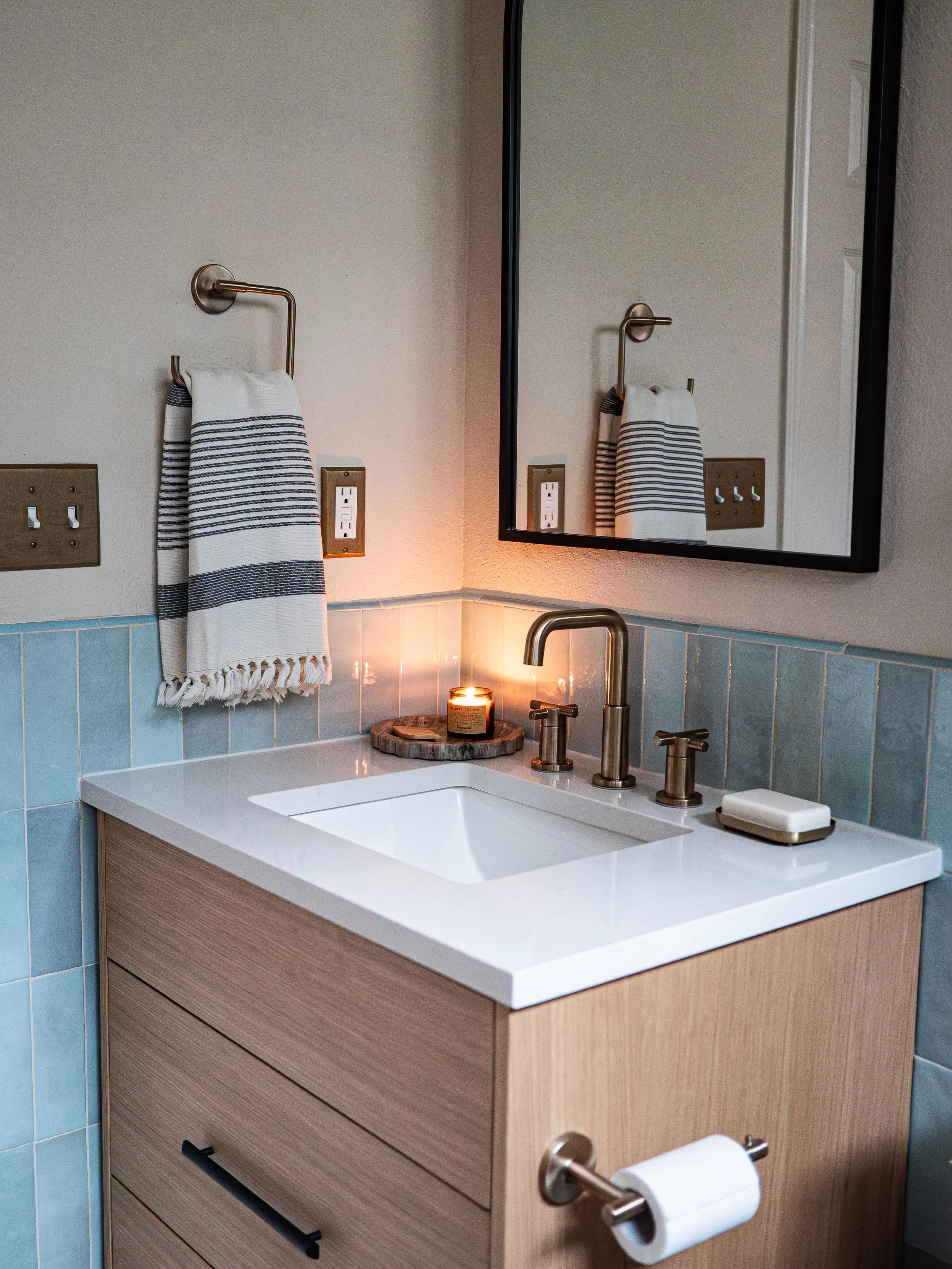 Mediterranean Inspired Guest Bathroom