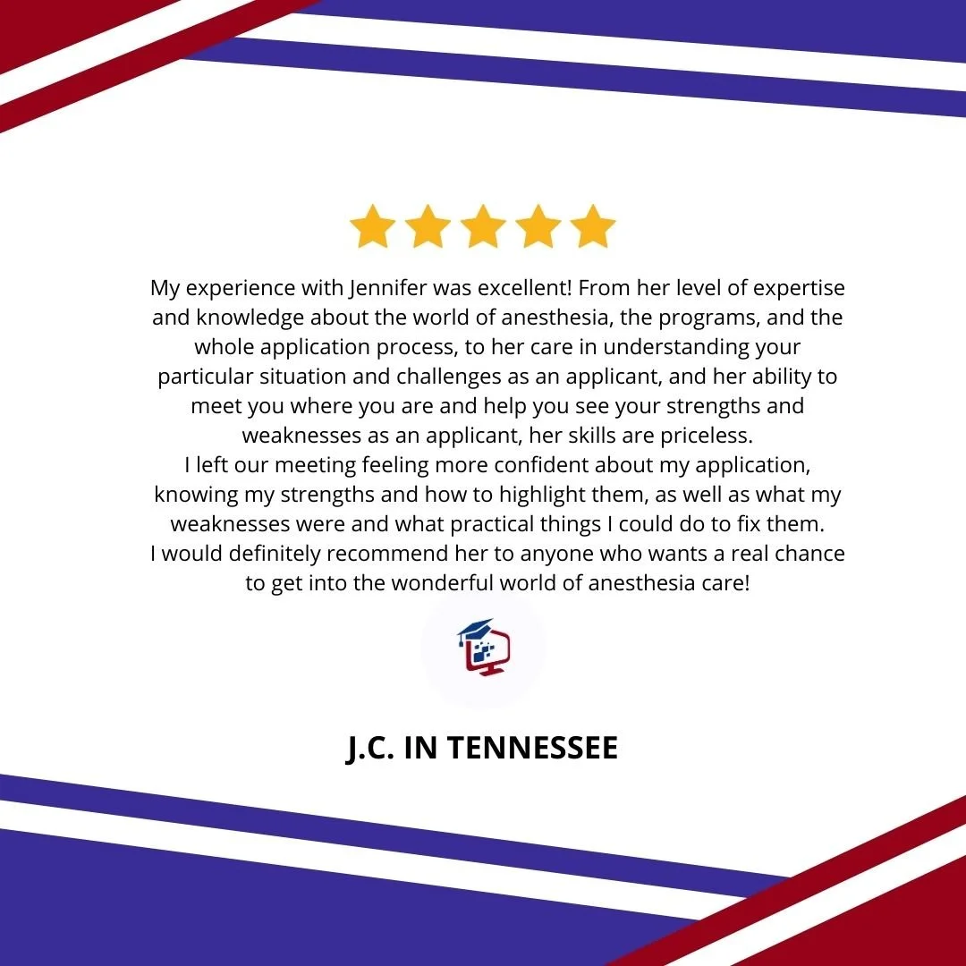 Another great review from another awesome student!!!

My favorite part of working with students is getting updates from them along their journey to becoming a CAA!!!

#anesthesiologistassistants #anesthesiologistassistant #CAA #certifiedanesthesiolog