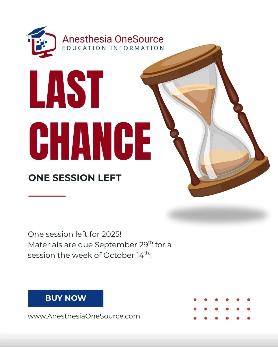 One session left for 2025! Sessions will not resume until March 2026 in preparation for the next application cycle!

Now is your chance to have your entire application reviewed, edited, and have personalized recommendations developed for you by Anest