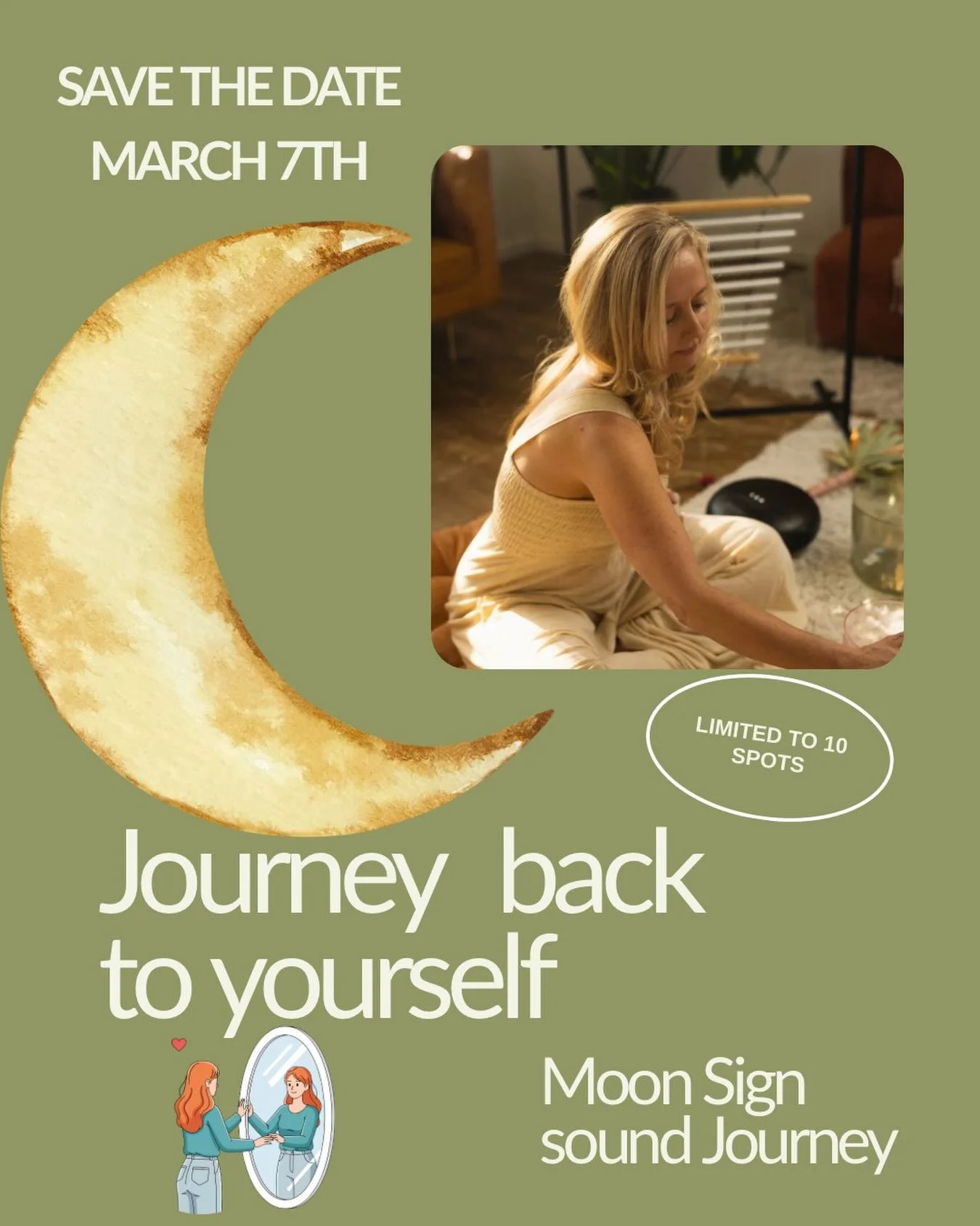 🌙 SAVE THE DATE 🌙
Journey Back to Yourself
 A Moon Sign Sound Journey for Emotional Healing &amp; Nervous System Reset
🗓 March 7, 2026 ✨ 75-minute transformational sound bath ✨ Limited to 10 guests

This is not just a sound bath.
 This is a sacred