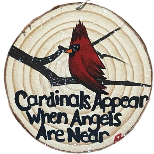 Cardinal Memorial Ornament - painted to order