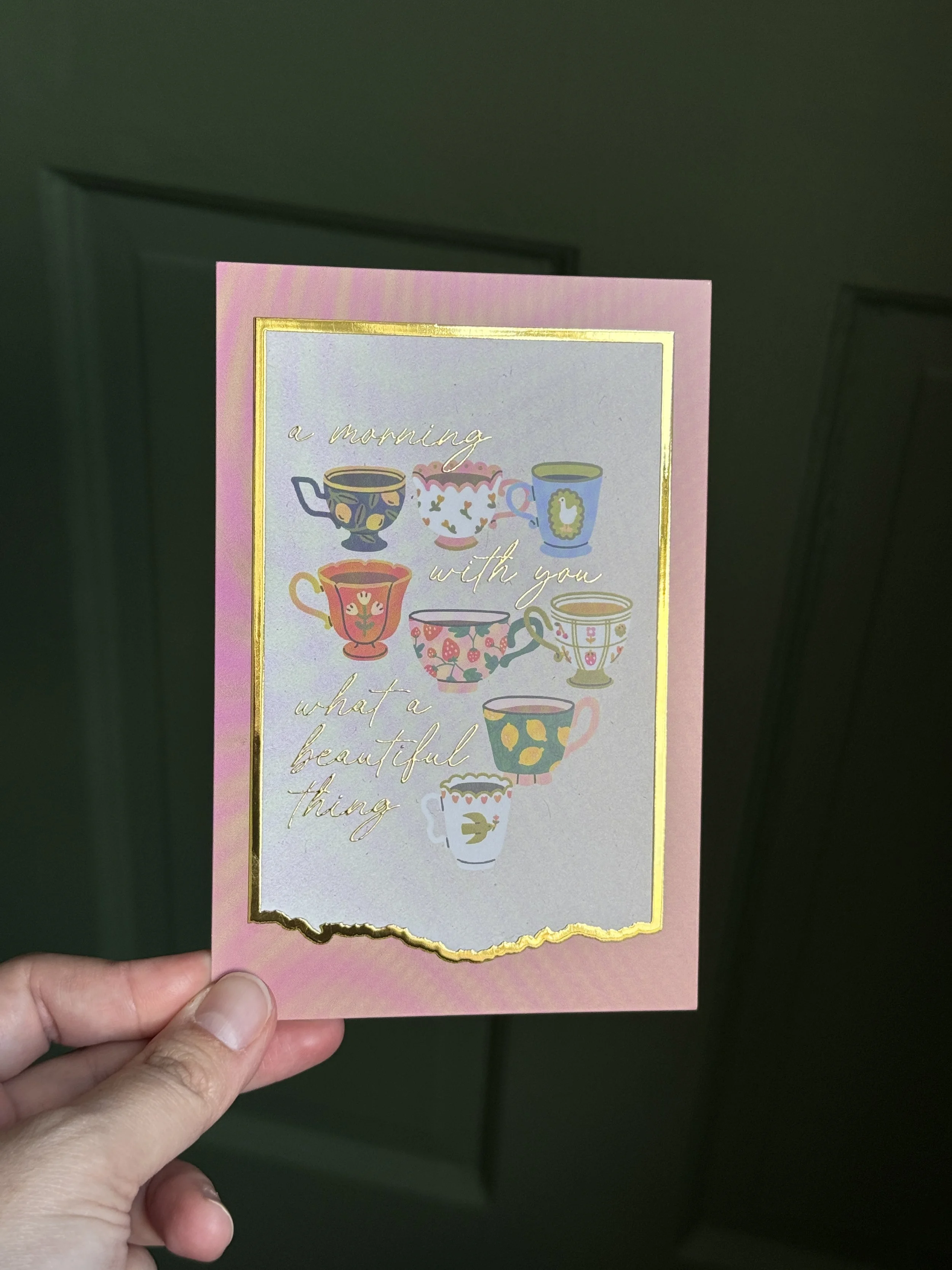 A Morning With You - Gold Foil Postcard