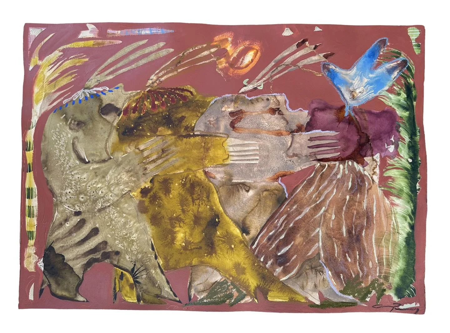 ‘Ribs’ 41 x 29.5”
Coffee, ink, oil stick, acrylic, and watercolor on 300lb cold-pressed paper
(Sold)
@tappancollective