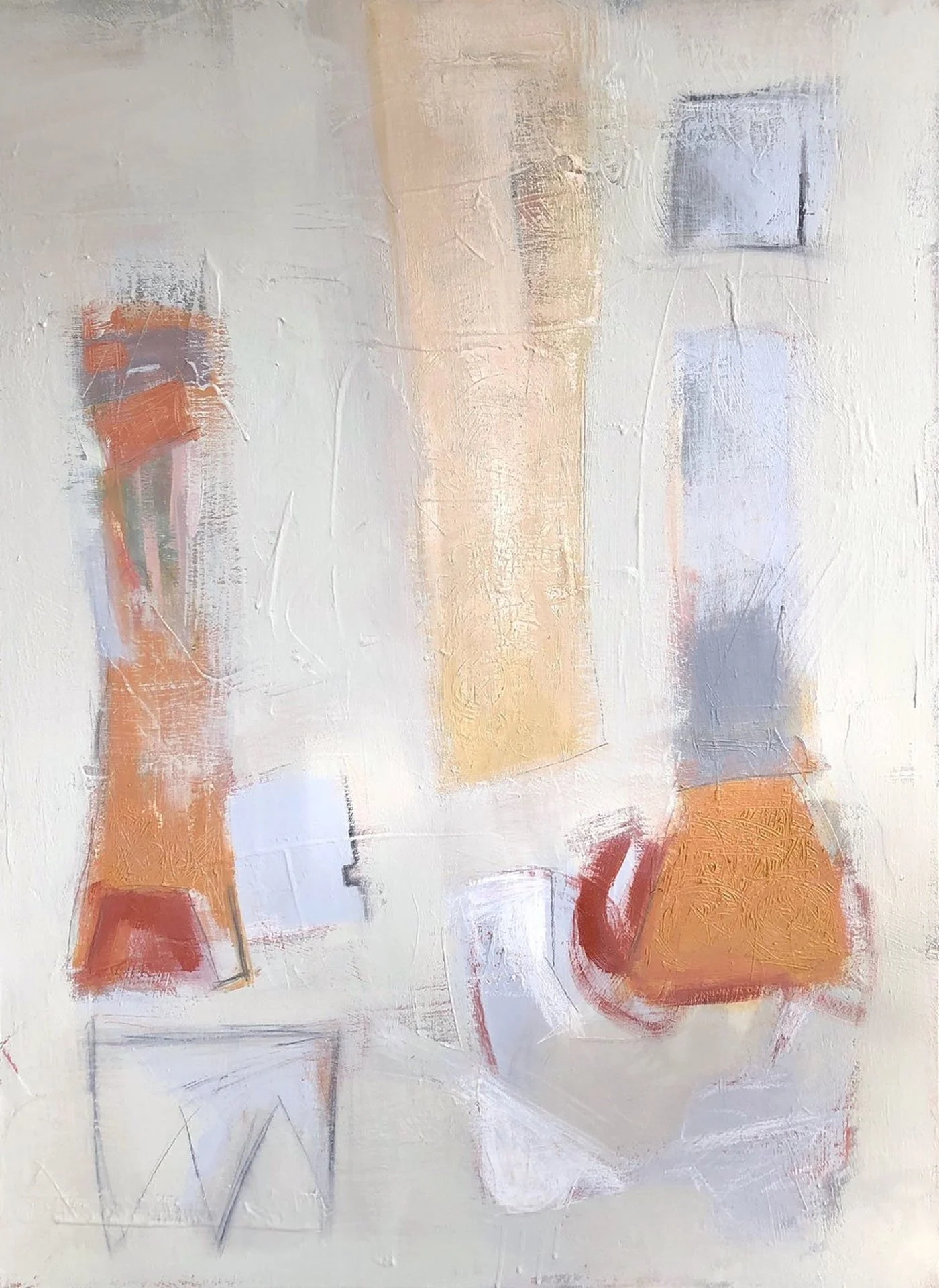 Terra Cotta  2018, 30 x 40" Oil, oil stick, + charcoal on canvas