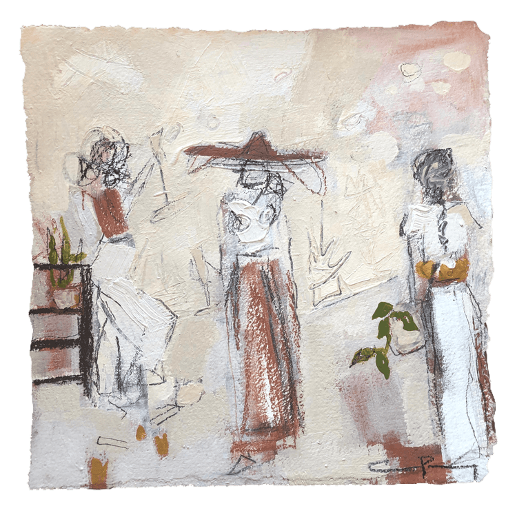 For What its Worth  2017, 10 x 10” Oil, acrylic + charcoal on paper