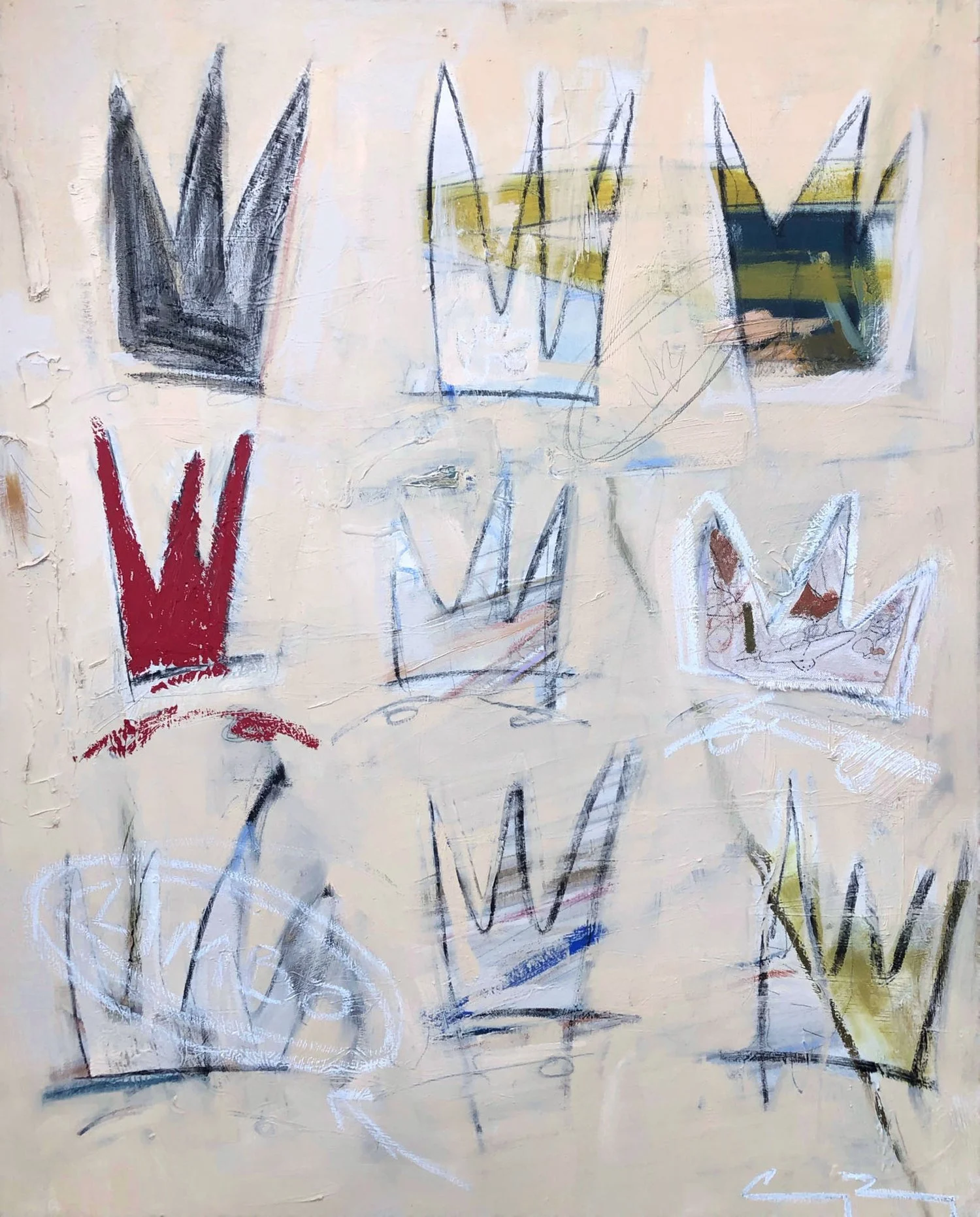 Limbo  2019, 24 x 30” Oil, oil stick, acrylic + charcoal on canvas