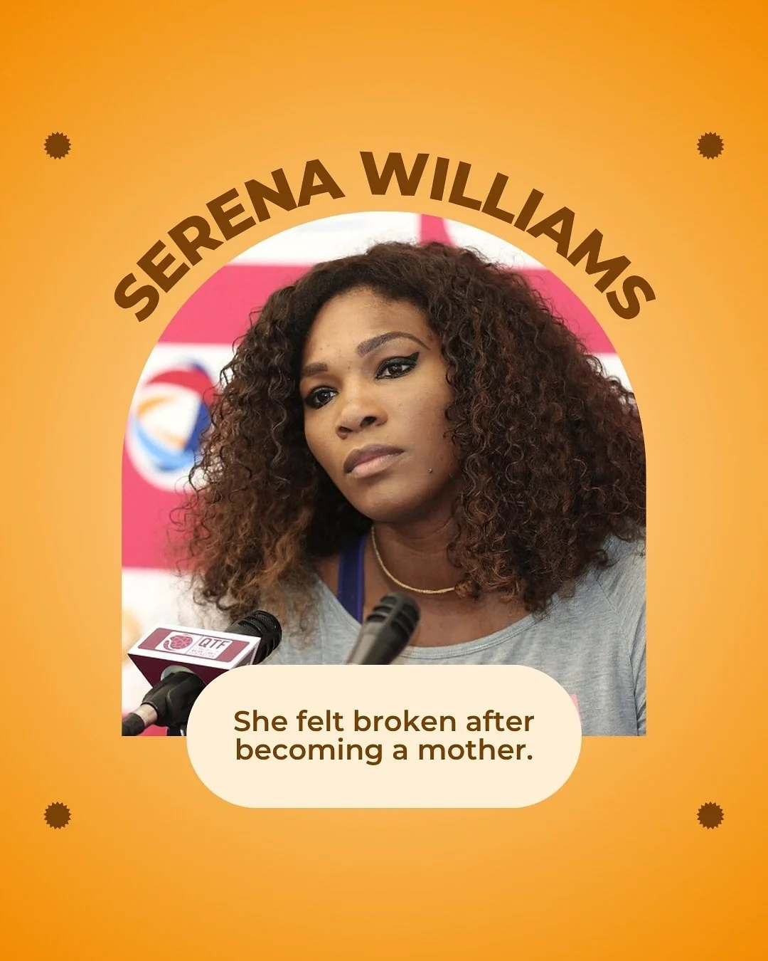 After giving birth, Serena Williams&mdash;one of the greatest athletes of all time&mdash;found herself crying for no clear reason.

She felt anxious. Overwhelmed. Like she wasn&rsquo;t doing enough for her newborn. She kept thinking: &ldquo;Why am I 