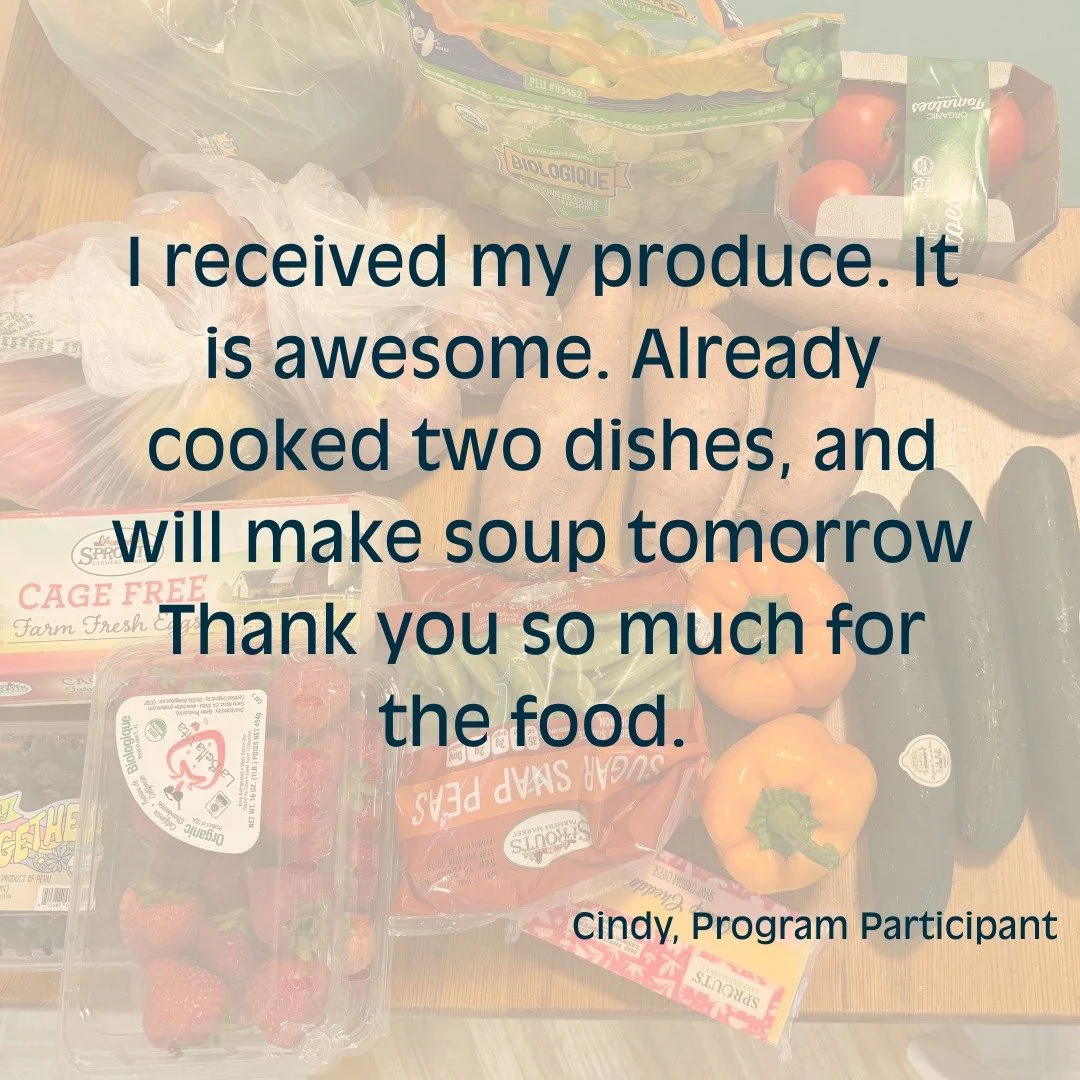 A joyful kitchen update from one of our participants: &ldquo;Already cooked two dishes and will make soup tomorrow!&rdquo;
Less stress and more health is what access to nourishing, medically-necessary food looks like.
Will you be a part of creating t