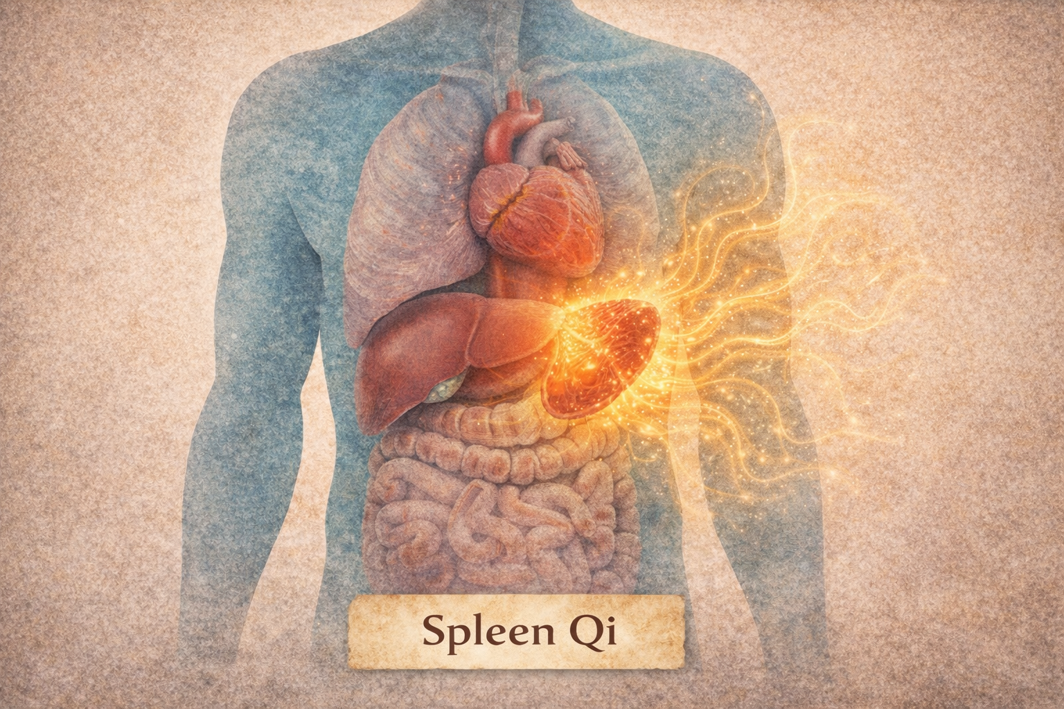 The human body and spleen energy