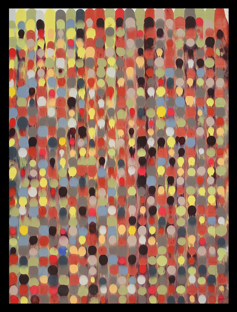  Pointarray 4     (series I),   monotype on panel, 30 x 22 1/2 inches (image/sheet), 2010