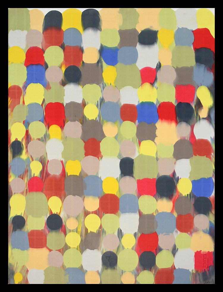  Pointarray 2     (series I),   monotype on panel, 30 x 22 1/2 inches (image/sheet), 2010