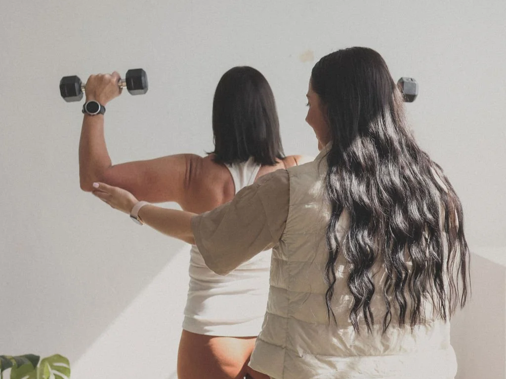 Woman strength training for bone and muscle health at Body Place, Moonee Ponds
