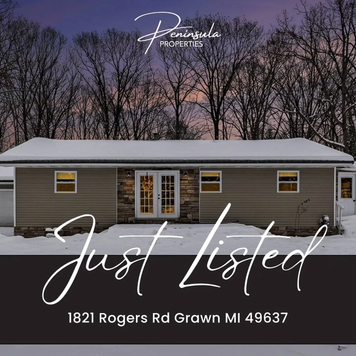 Just Listed!! 3 bed, 3 bath ranch located on a large wooded lot backing hundreds of acres of state land! The perfect home for anyone who wants space but to be close to all the amenities in Traverse City.

This home was renovated in 2021 including new