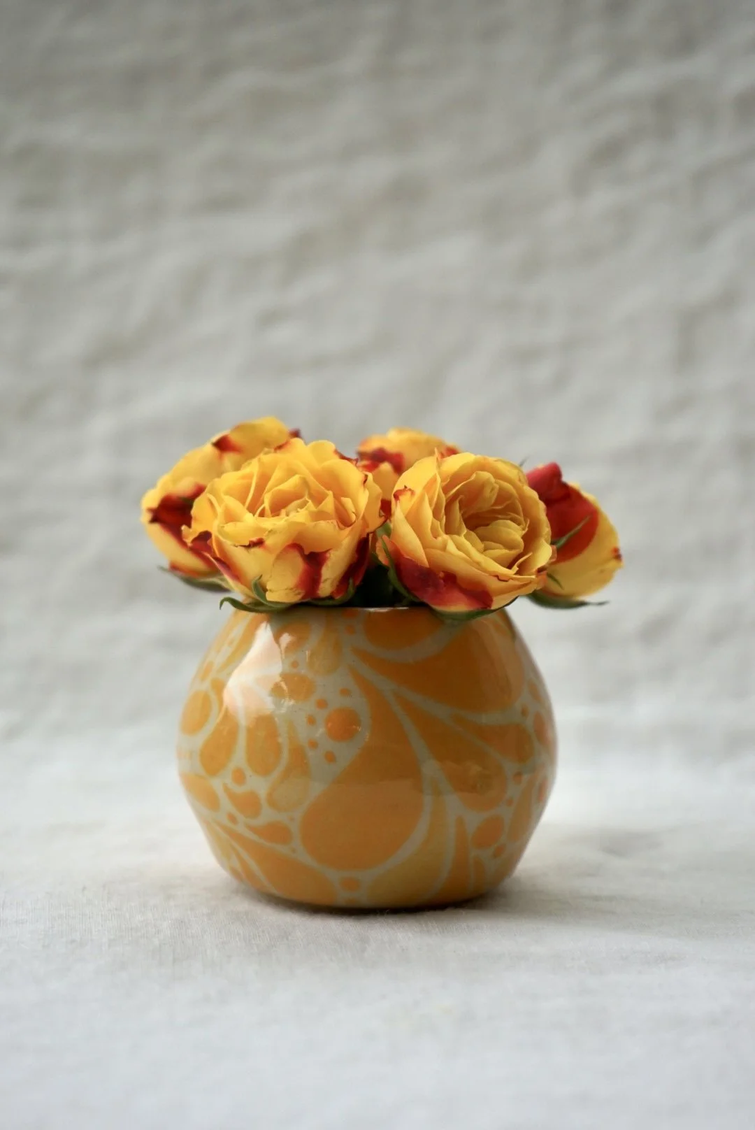 Orange Teardrop Mini Vase