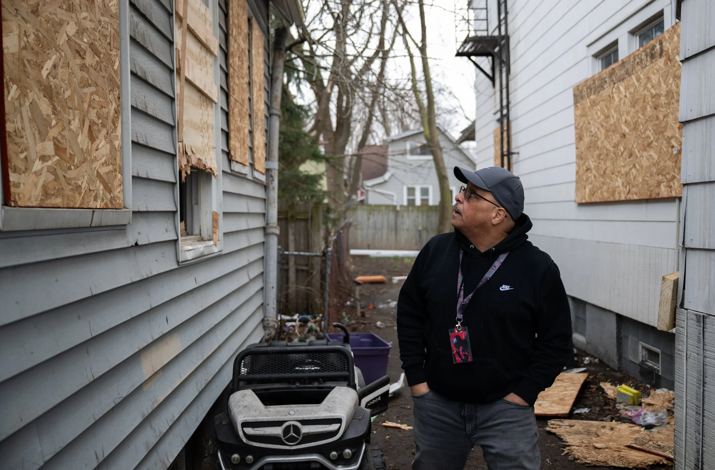 Stephen Rosa checks in on a reported encampment while doing outreach at PCHO on March 23, 2026. 