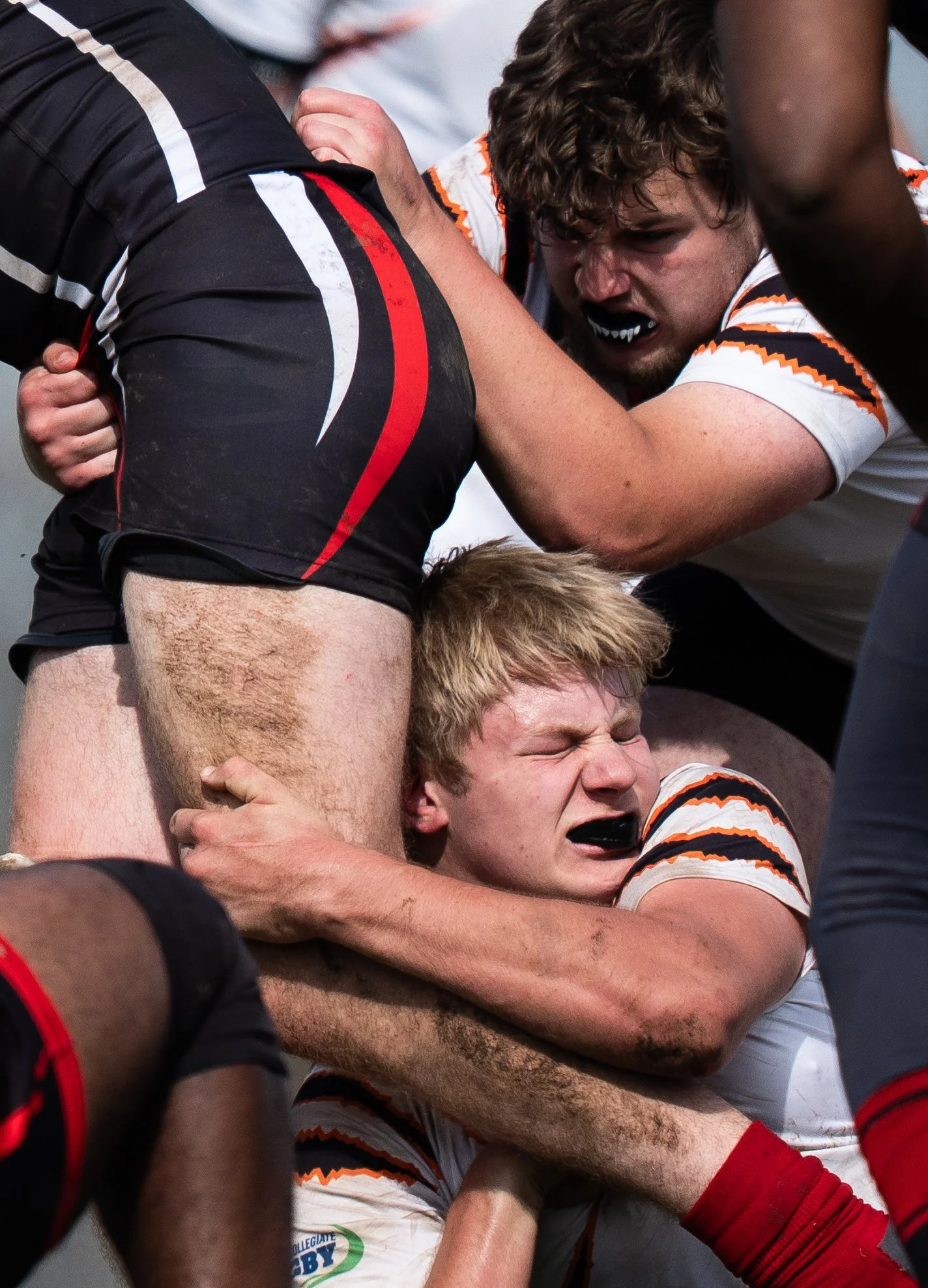 Rochester Institute of Technology’s (RIT) Tony “Moon” Daddi, #18, attempts to tackle Rensselaer Polytechnic Institute’s (RPI) Alexander Carleton, #4, during the RIT v.s. RPI men’s rugby game at the Aardvark Park Rugby Pitch in Rochester, N.Y. on Oct.