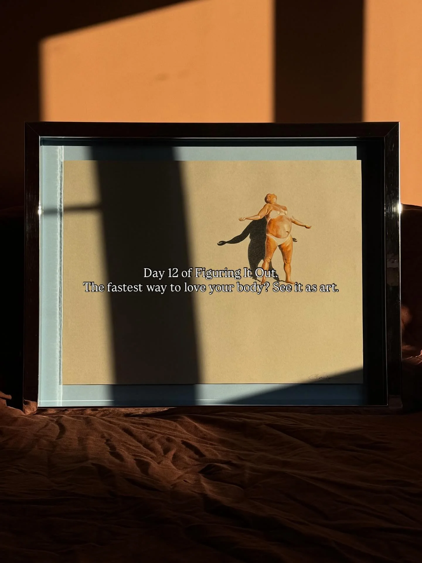 We all need art.
We need art to inspire us.
Art makes the world beautiful.
Art is for everyone.
Without art the world would be lifeless.

Day 12 of Figuring It Out; how to love a body fully. 
See it as art.

Which artist would you love to draw you? ?