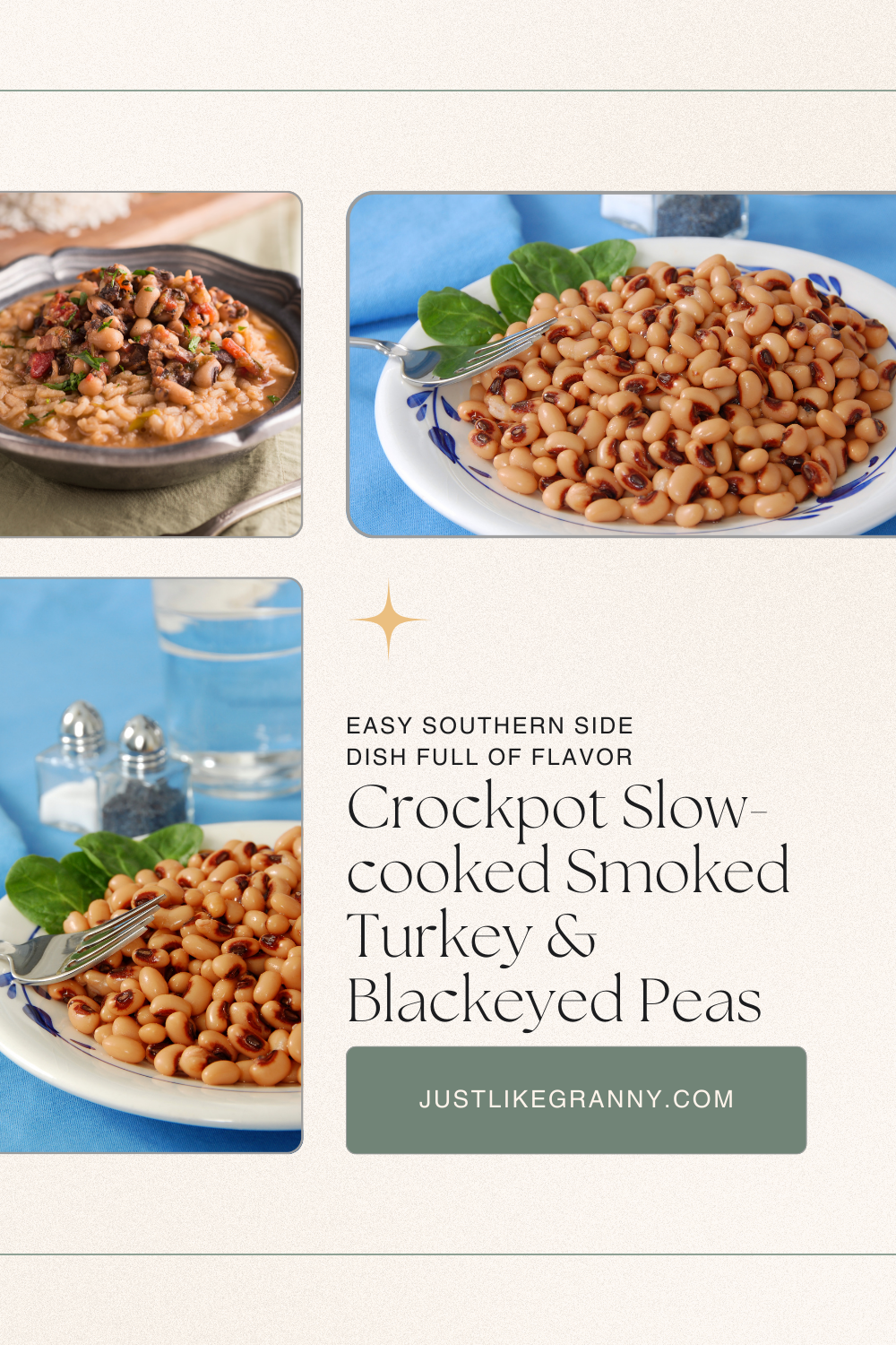 Slow-Cooker Crockpot Black Eyed Peas with Smoked Turkey (No Soak) + {VIDEO}