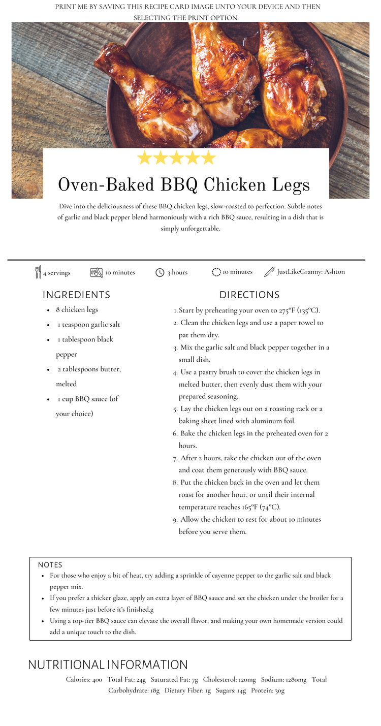The Ultimate Guide to OvenBaked SlowRoasted BBQ Chicken Legs Easy