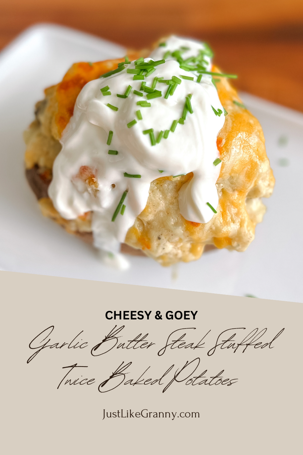 Garlic Butter Ribeye Steak Bites Stuffed Cheesy Twice Baked Potatoes