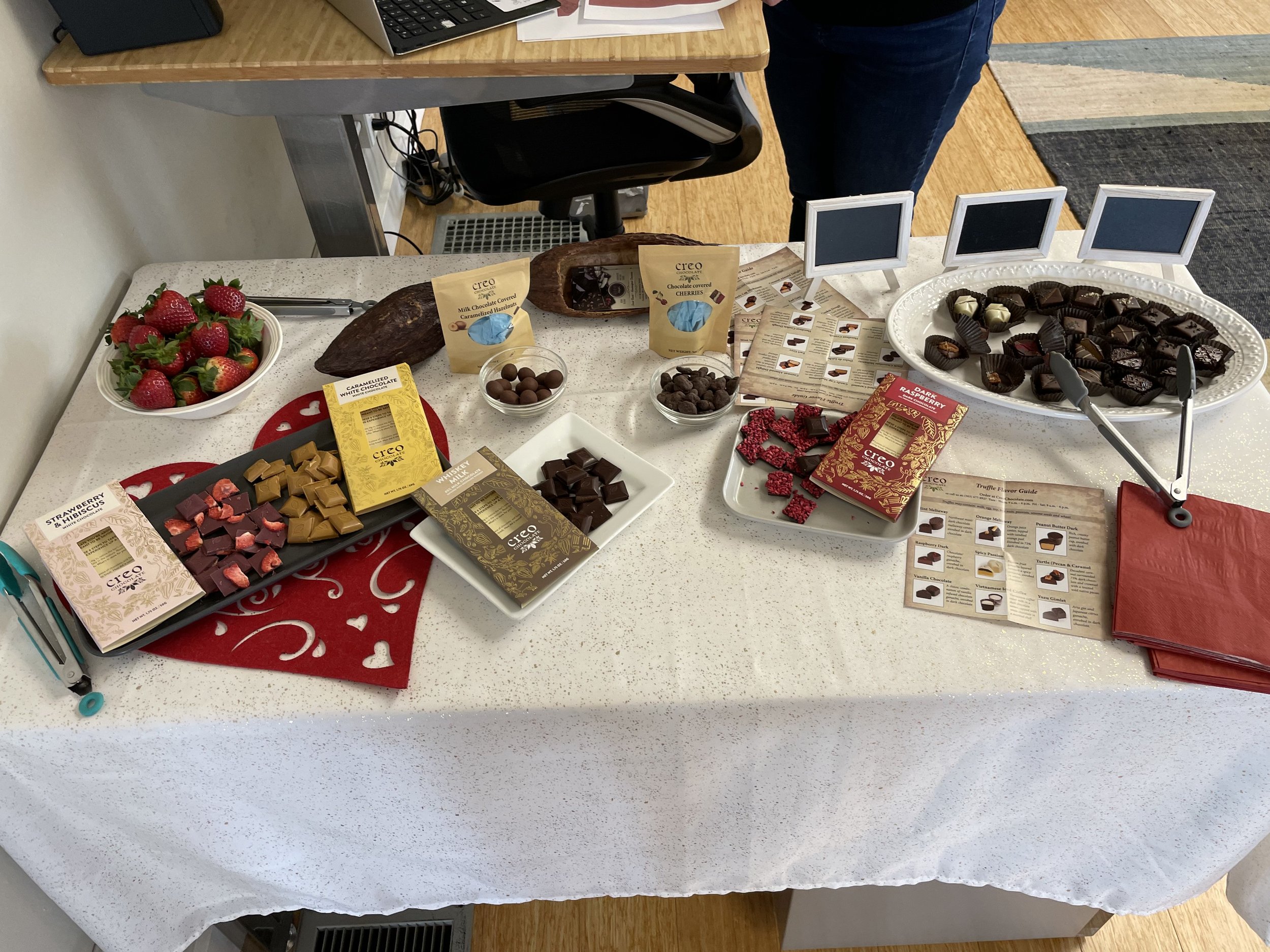 Various chocolates and truffles.