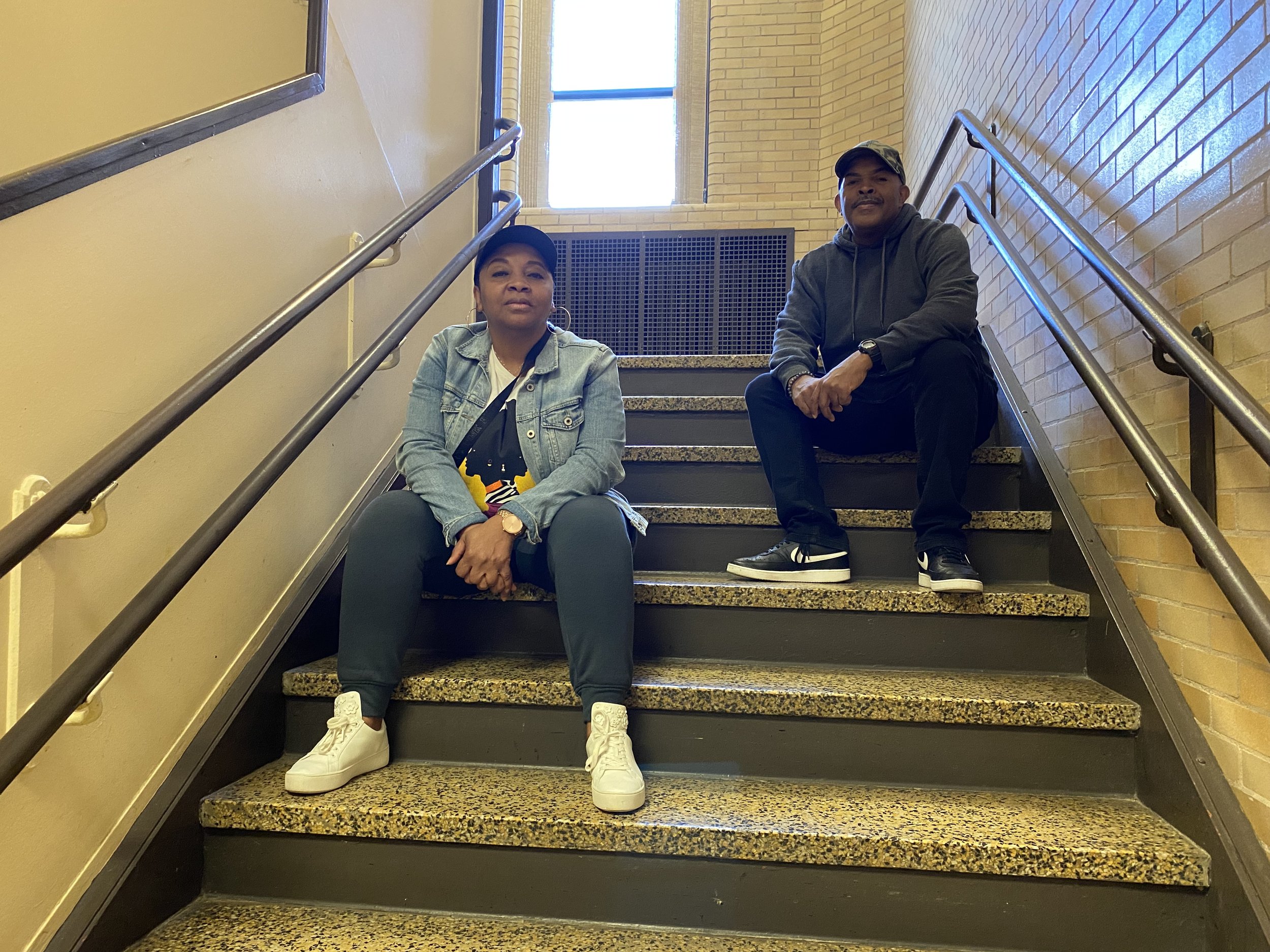 Summer 2022- My sister and I in the hallway of School 18