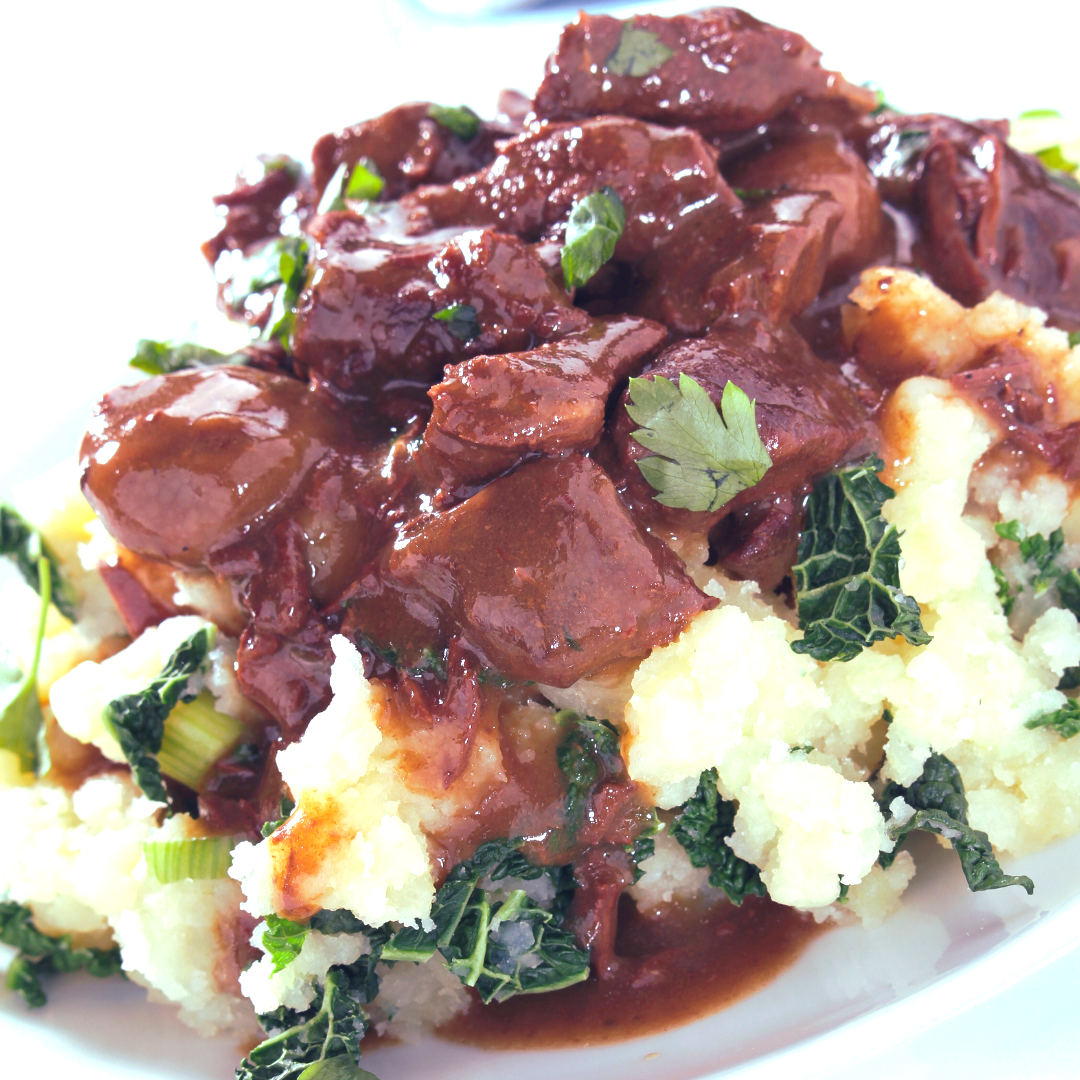 Cognac Peppercorn Beef Tips