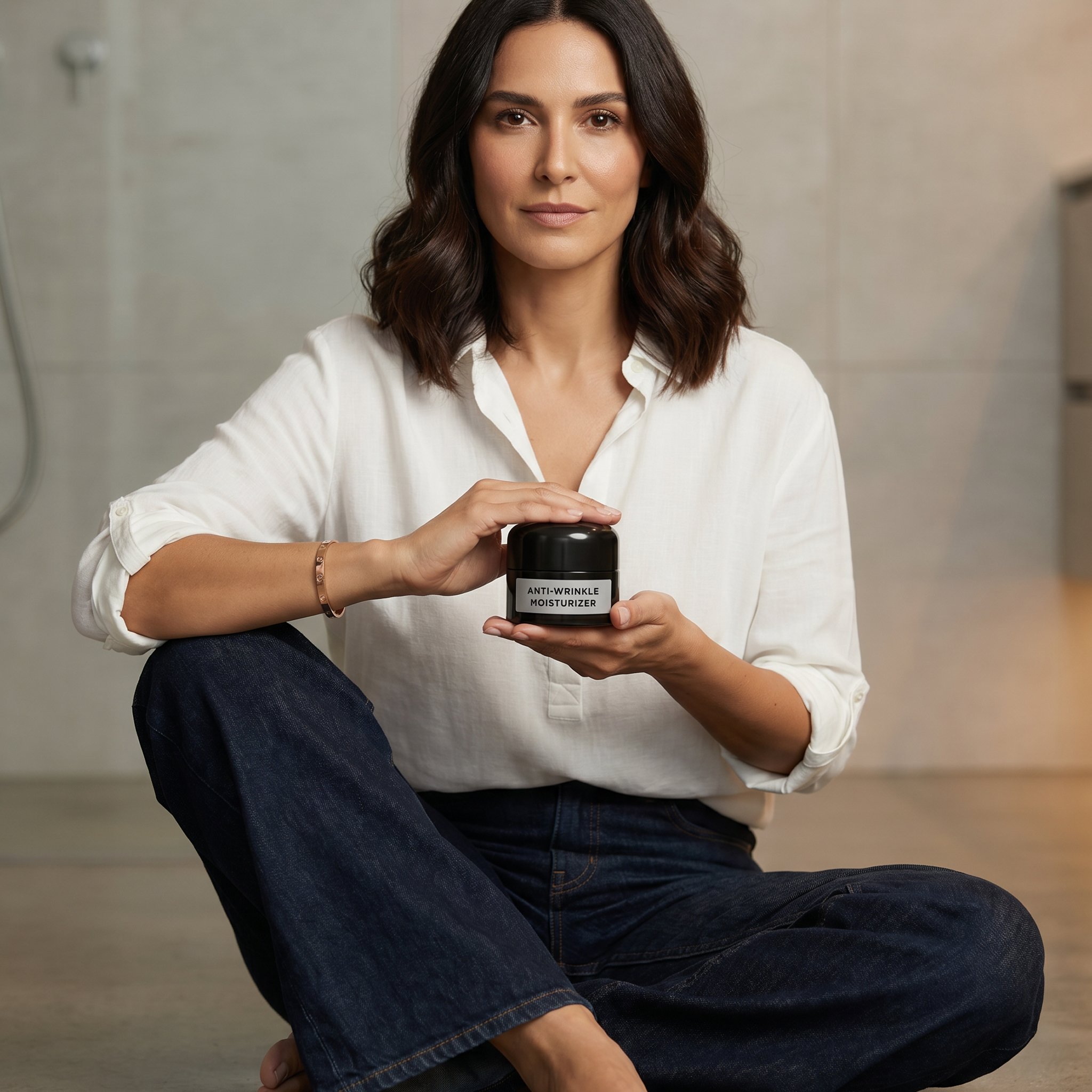 woman holding Anti-Wrinkle Moisturizer