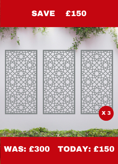 Special Offer - £150 for 3 x Alhambra Large Grey Screen - RRP £300